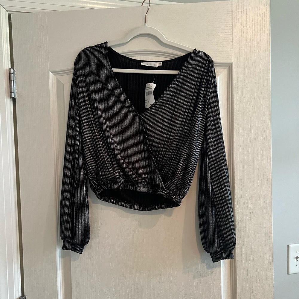Black Metallic Women's Top